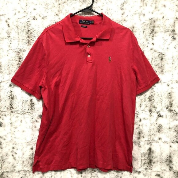 Polo Ralph Lauren Classic Fit Soft Touch Men’s XL Polo Shirt Red Casual Preppy - Picture 1 of 11